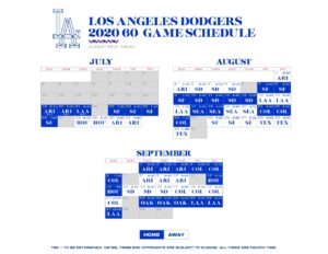 Dodgers 2020 60 Game Schedule Ladodgerreport Com